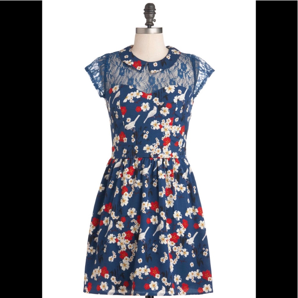 Yumi Bird Print Dress